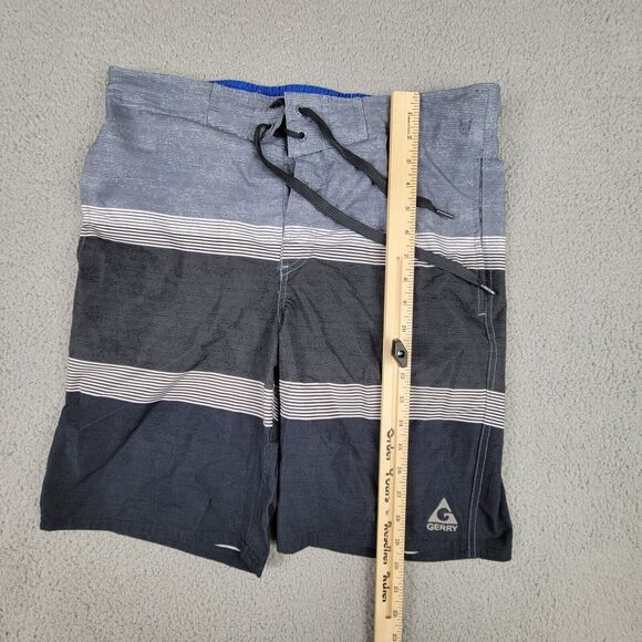 Gerry Mens Medium Swim Board Shorts Gray Flat Front Outdoors Trunks - Picture 6 of 11